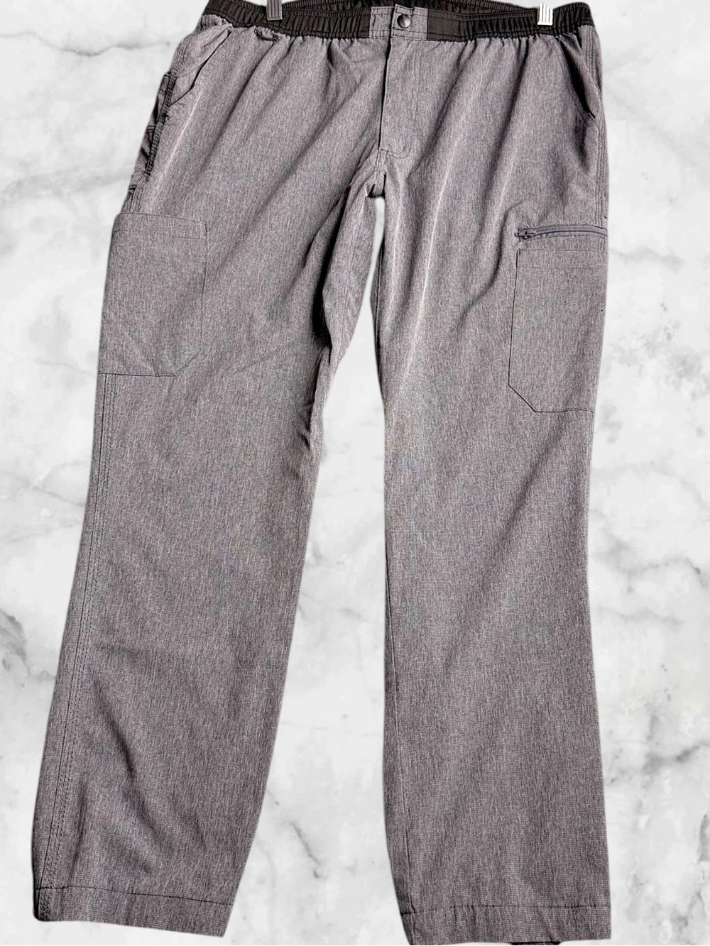 Carhartt Force Scrub Pants Mens L Short MEASURES 35x28 Gray Cargo C55106 Stretch